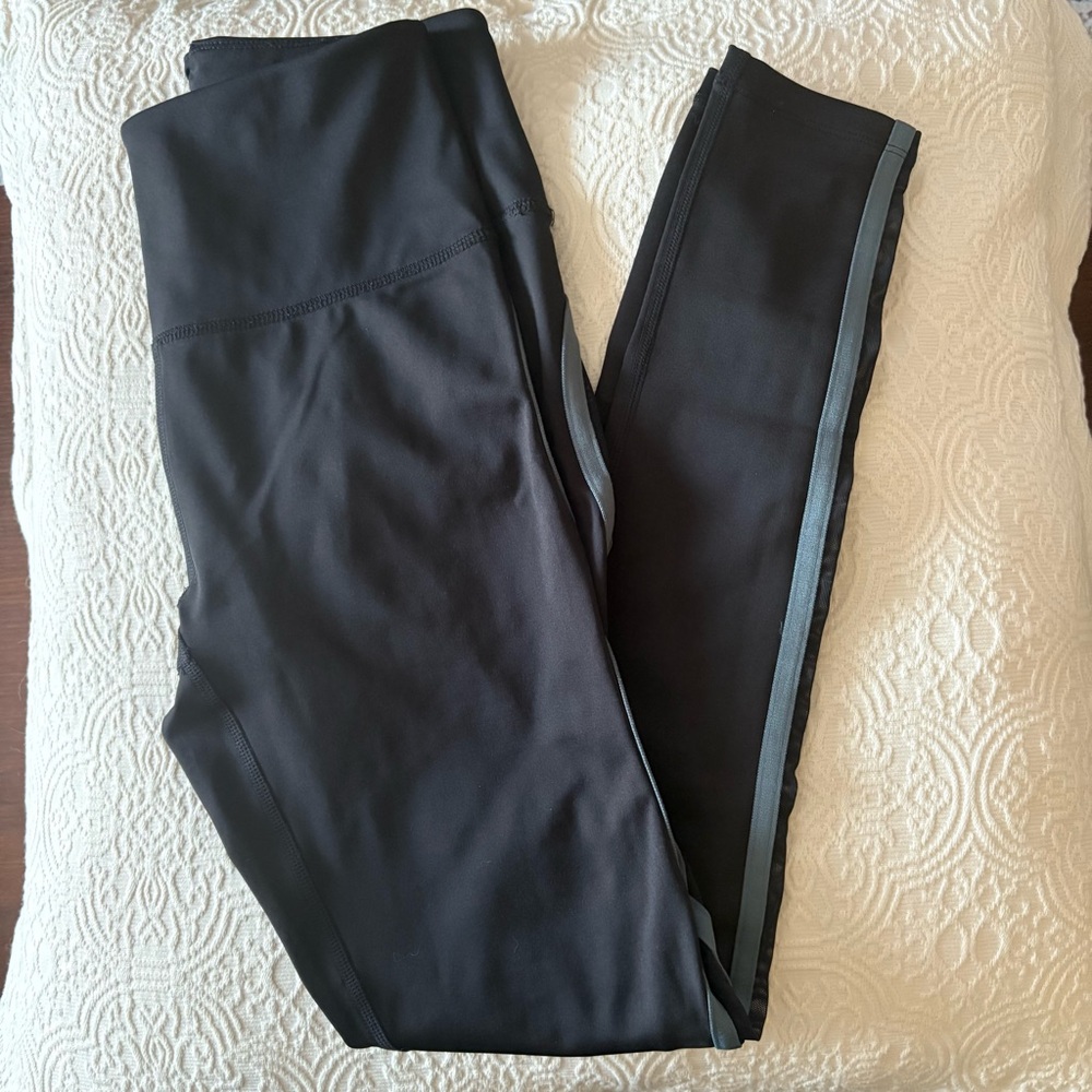 Free People Movement Leggings with Mesh Insert Navy Light Blue
